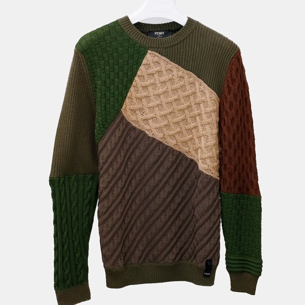 Fendi Patchwork Knit Sweater - image 1